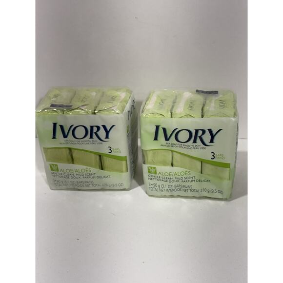 2 Packs Ivory‎ ALOE Soap Bar 3.17oz by P&G 3 Bars Per Pk With Aloe 6 bars Total - Picture 2 of 5